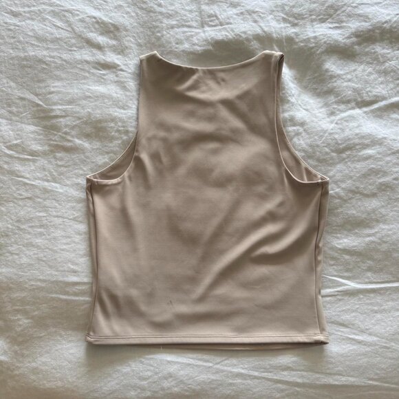 Express Tan Body Contour High Compression Crop Top Size Medium - Picture 2 of 5